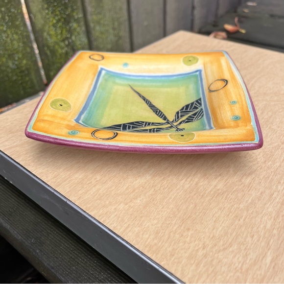 T.S. Post California American Studio Art Pottery Signed Ceramic Dragonfly Dish - Picture 4 of 15